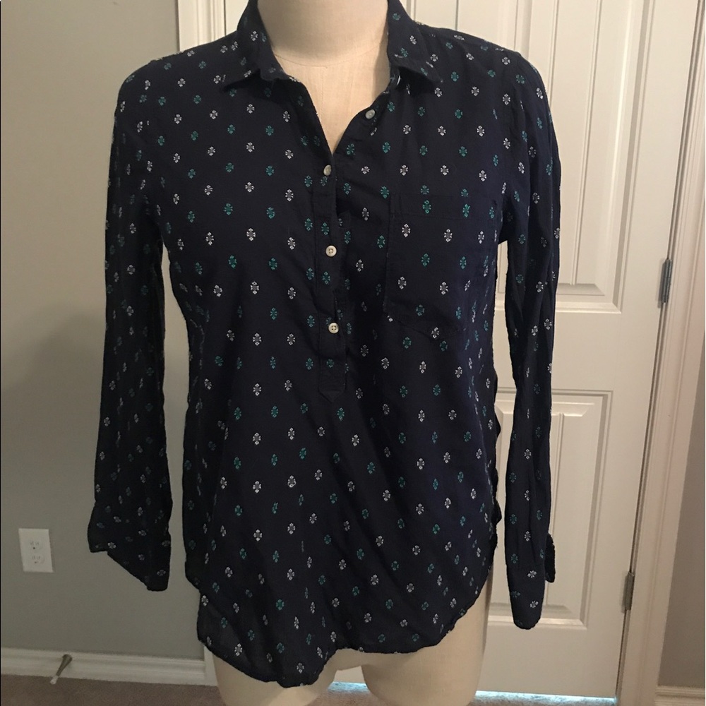 Navy long sleeve 3/4 button up
