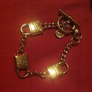 Michael kors gold lock charm bracelet