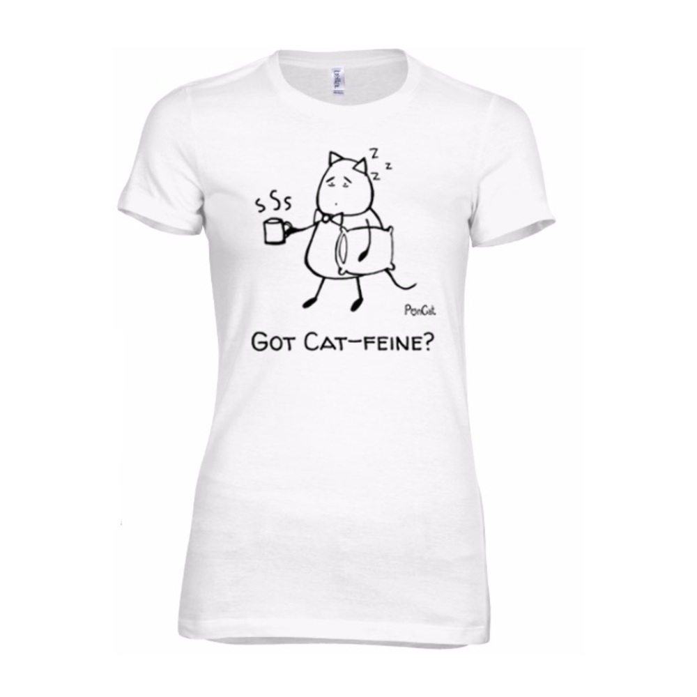 HP! "Got Cat-feine" women's slim fit Tee - Picture 1 of 4