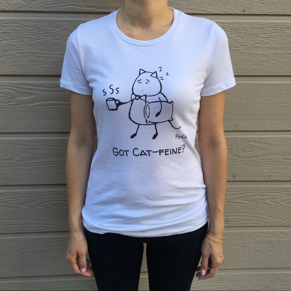 HP! "Got Cat-feine" women's slim fit Tee - Picture 2 of 4