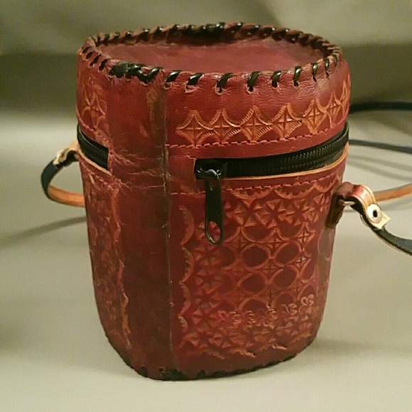 Handmade Brown Leather Drum Style Crossbody - Picture 8 of 8