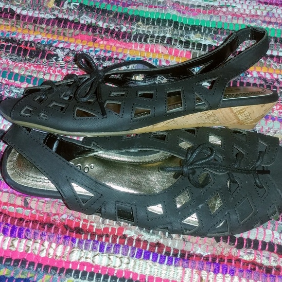 Bamboo black slingback sandals - Picture 4 of 4