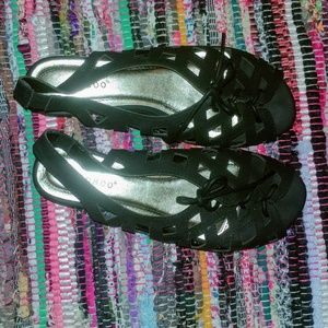 Bamboo black slingback sandals