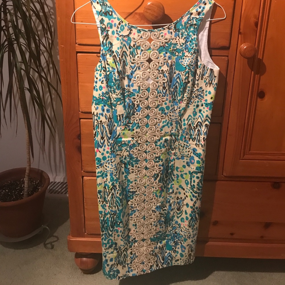 Lilly Pulitzer Dress, Gold detail, Never worn!