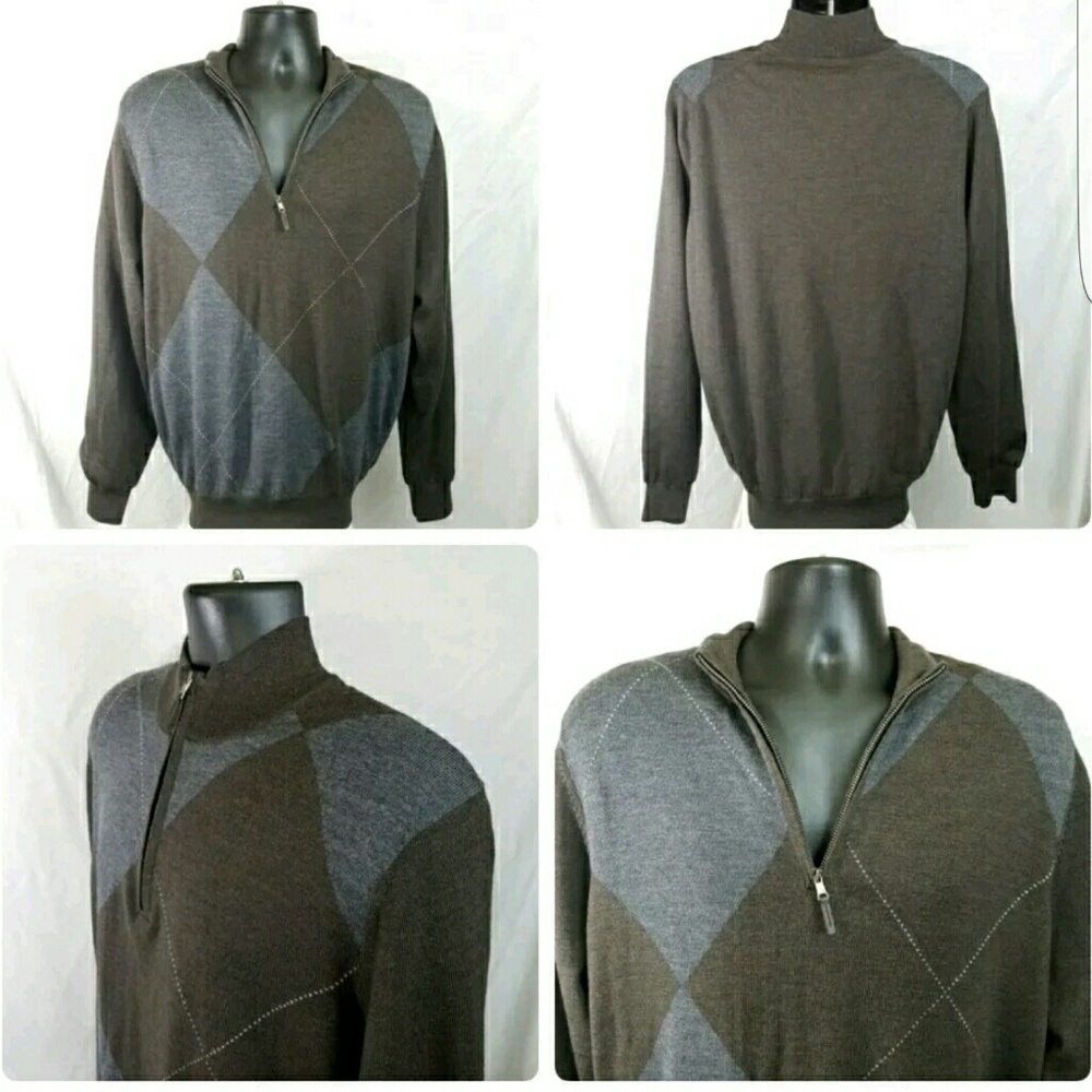 New Fairway & Greene Merino Wool Golf Sweater Sz L