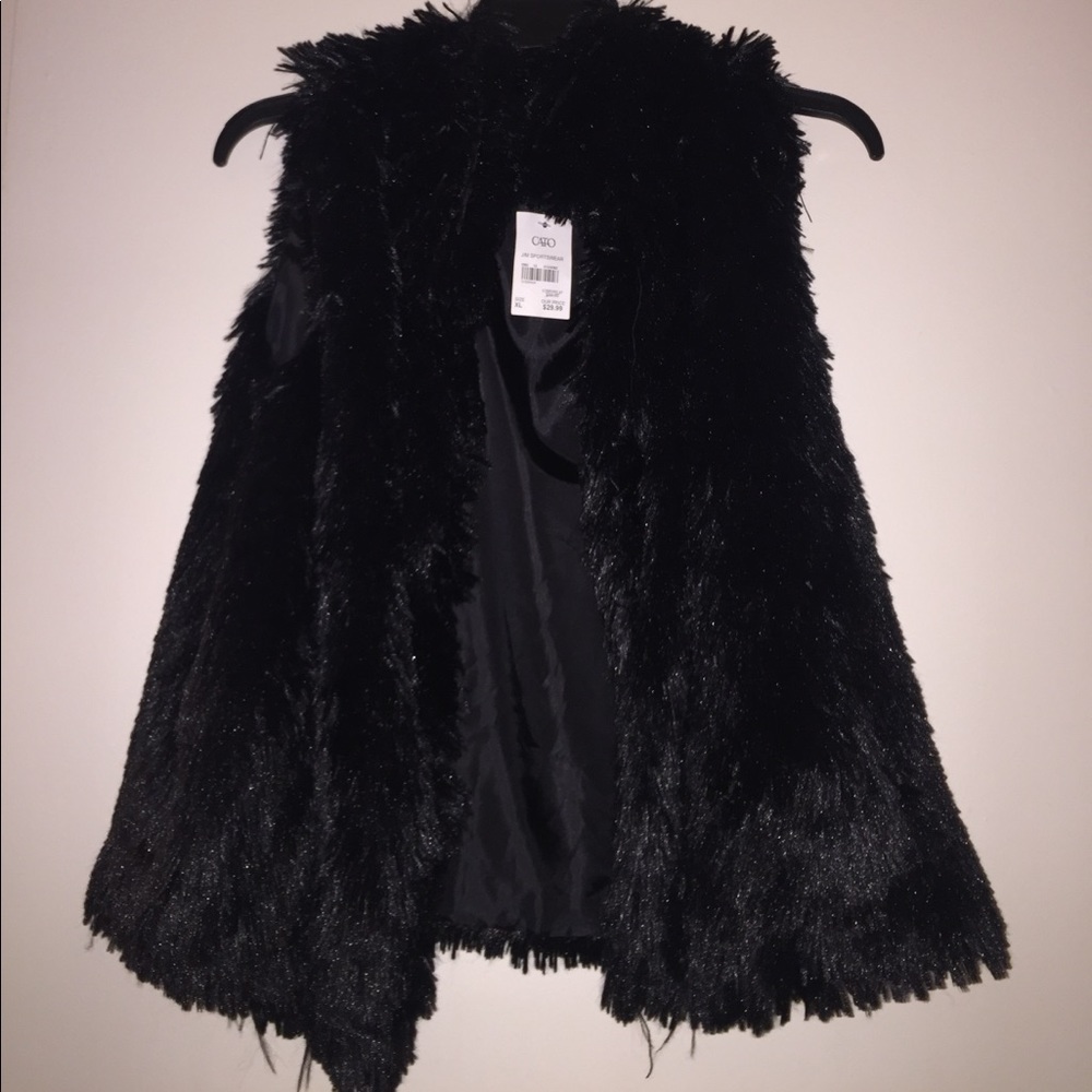 Black fur vest