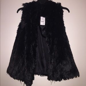 Black fur vest