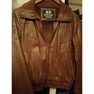 Brown leather jacket