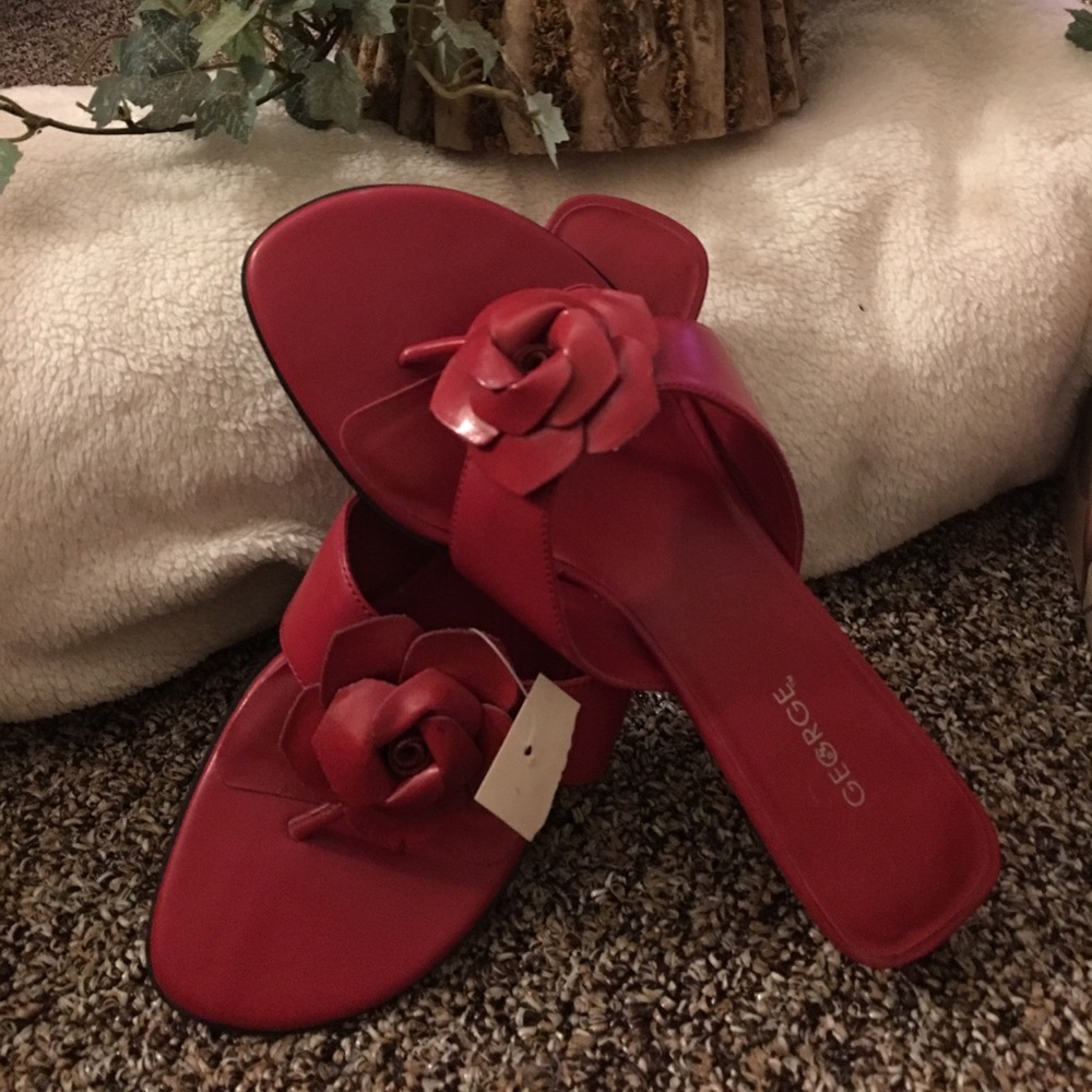 Red shoes new with a rose