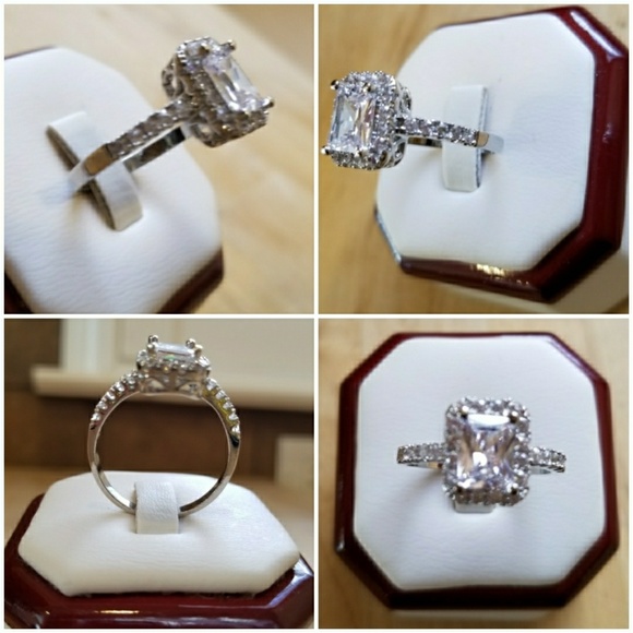 Genuine 2ct White Sapphire Ring 6, 7 & 10 - Picture 2 of 4