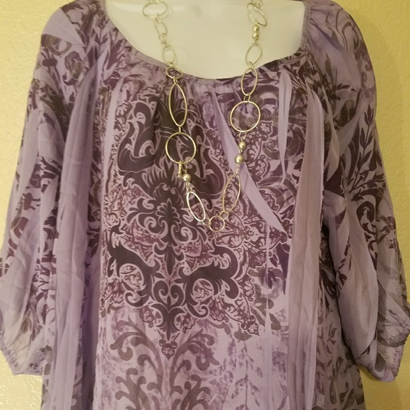 Dress Barn floral blouse size large - Picture 2 of 4
