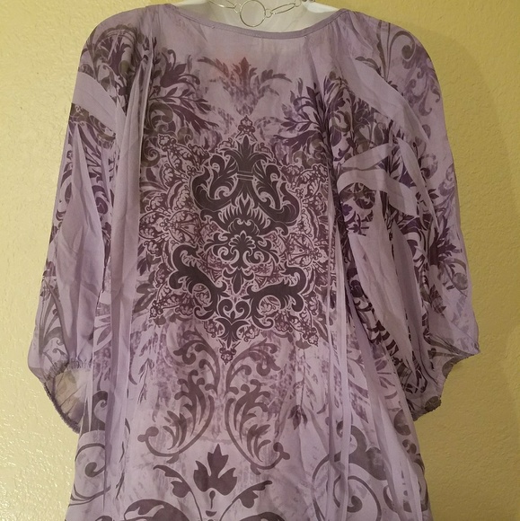 Dress Barn floral blouse size large - Picture 3 of 4