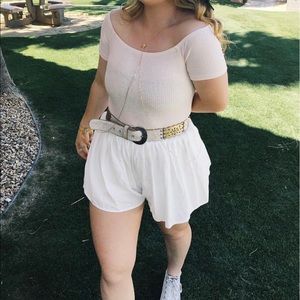 Forever 21 White Flowy Shorts