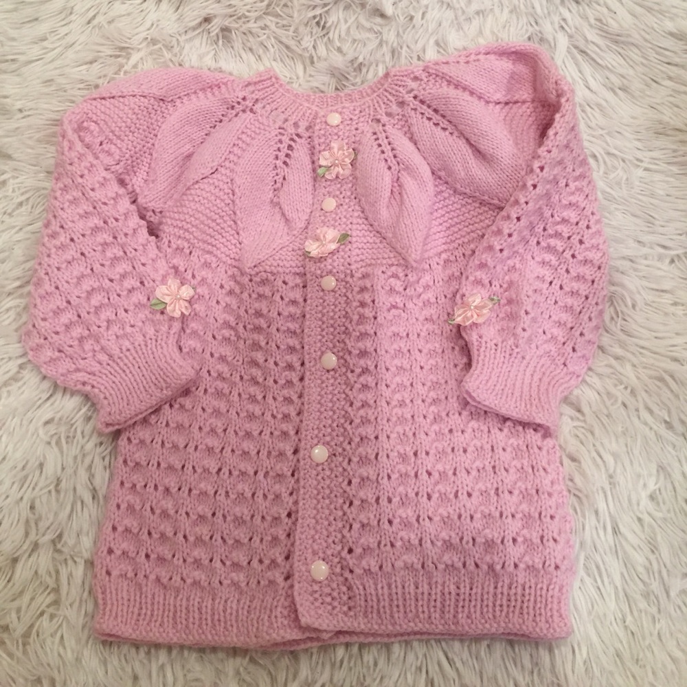 Beautiful baby girl jacket knitted by me 💞