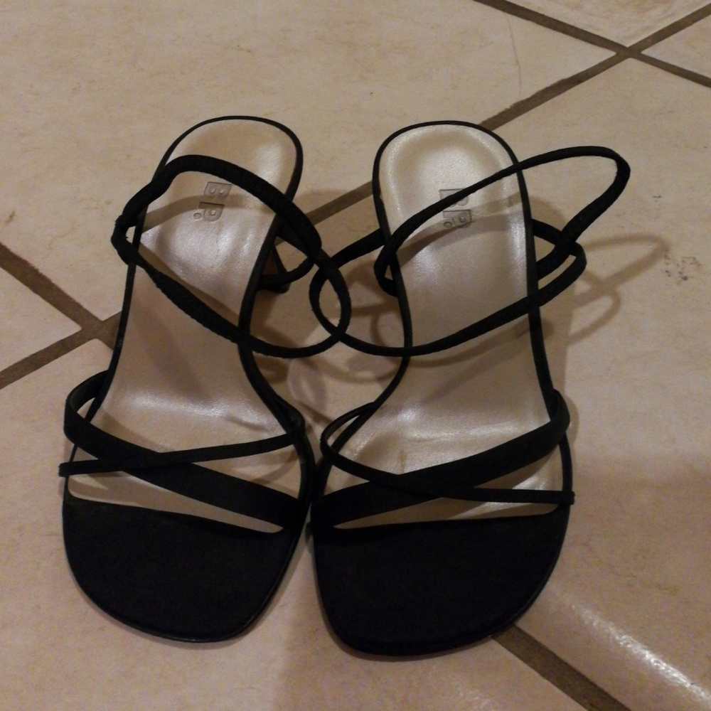 Black strap heels