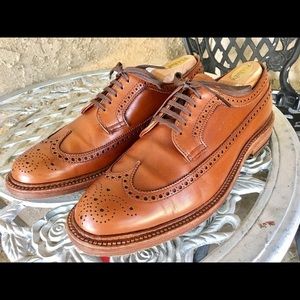 ALDEN X J CREW TOBACCO TAN LONG WINGTIP 9