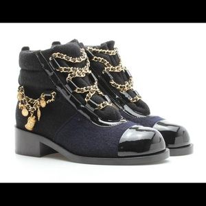 CHANEL Runway Navy Booties