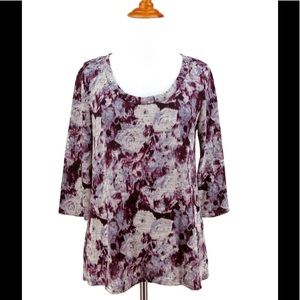 Urban outfitters slub knit top purple floral
