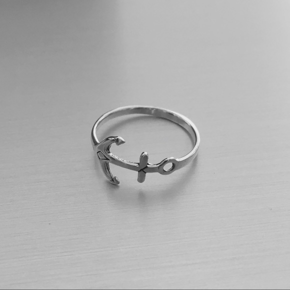 Sterling Silver Anchor Ring, Dainty Ring, Silver Rings, Cross Ring, Ship Ring - Picture 5 of 5