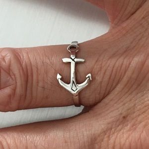 Sterling Silver Anchor Ring, Dainty Ring, Silver Rings, Cross Ring, Ship Ring