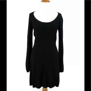 Express sweater dress black sparkle ribbed knit