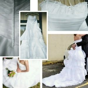 White Strappless Wedding Dress