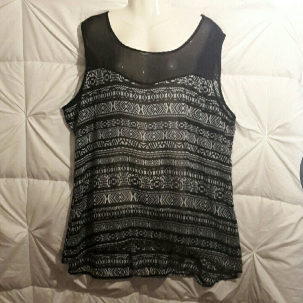 Hi-lo Abstract Print Top