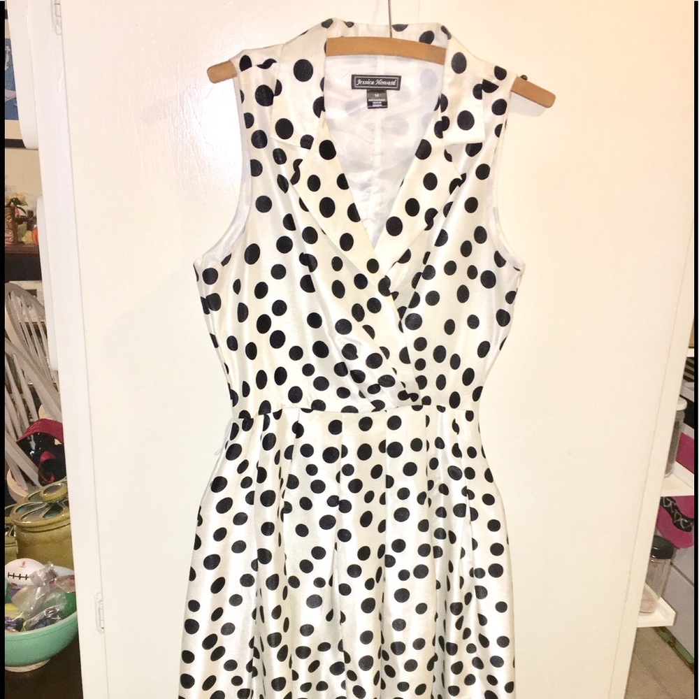 Jessica Howard Polka Dot Evening Dress
