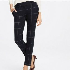 Ann Taylor Refined Windowpane Ankle Pants