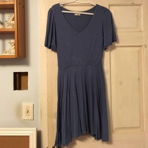 Grayish blue casual skater dress