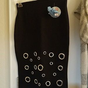 Black pencil skirt with bling.