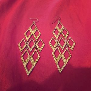 Long gold earrings