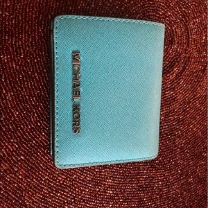 Michael kors mini blue wallet