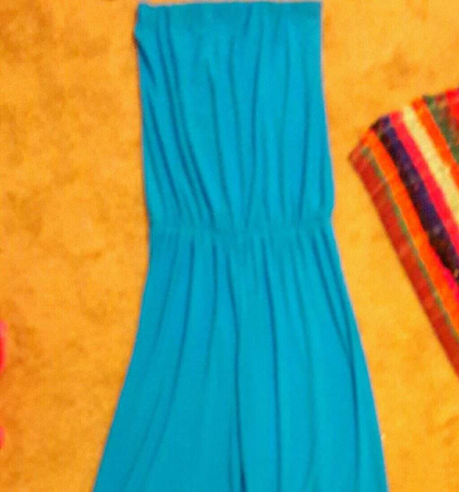 Strapless Blue one piece pants set.