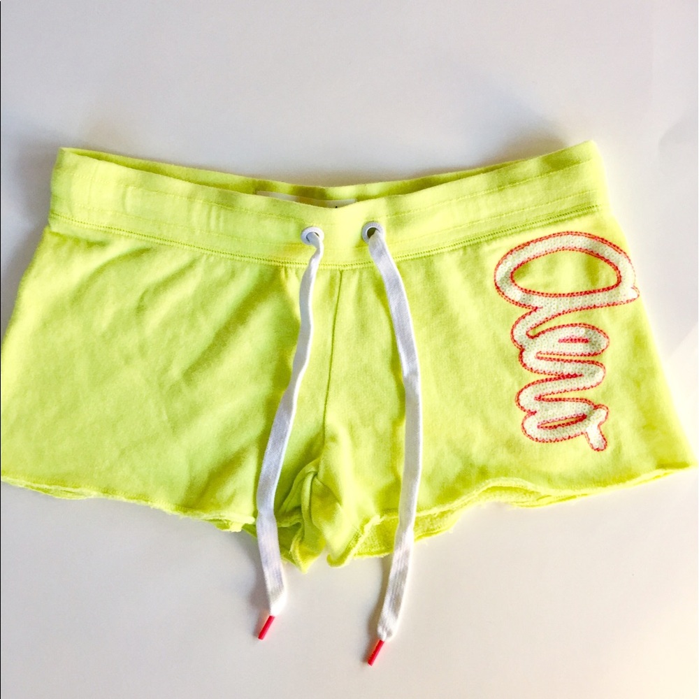 Aeropostale Neon Yellow Logo Shorts