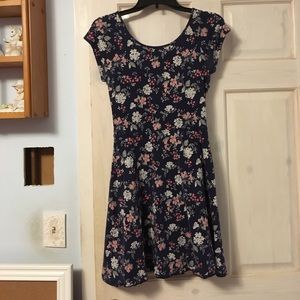 Blue floral skater dress