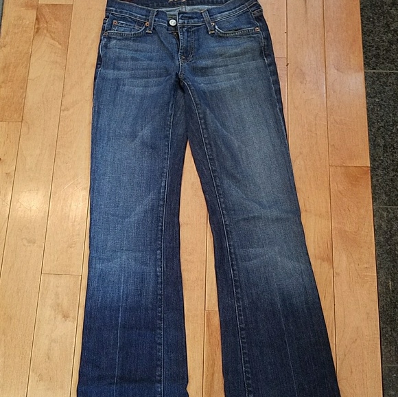 7 For All Man Kind Dark Wash BootCut Jeans - Picture 2 of 5