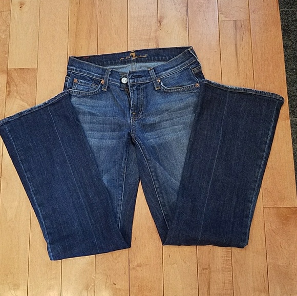 7 For All Man Kind Dark Wash BootCut Jeans - Picture 3 of 5