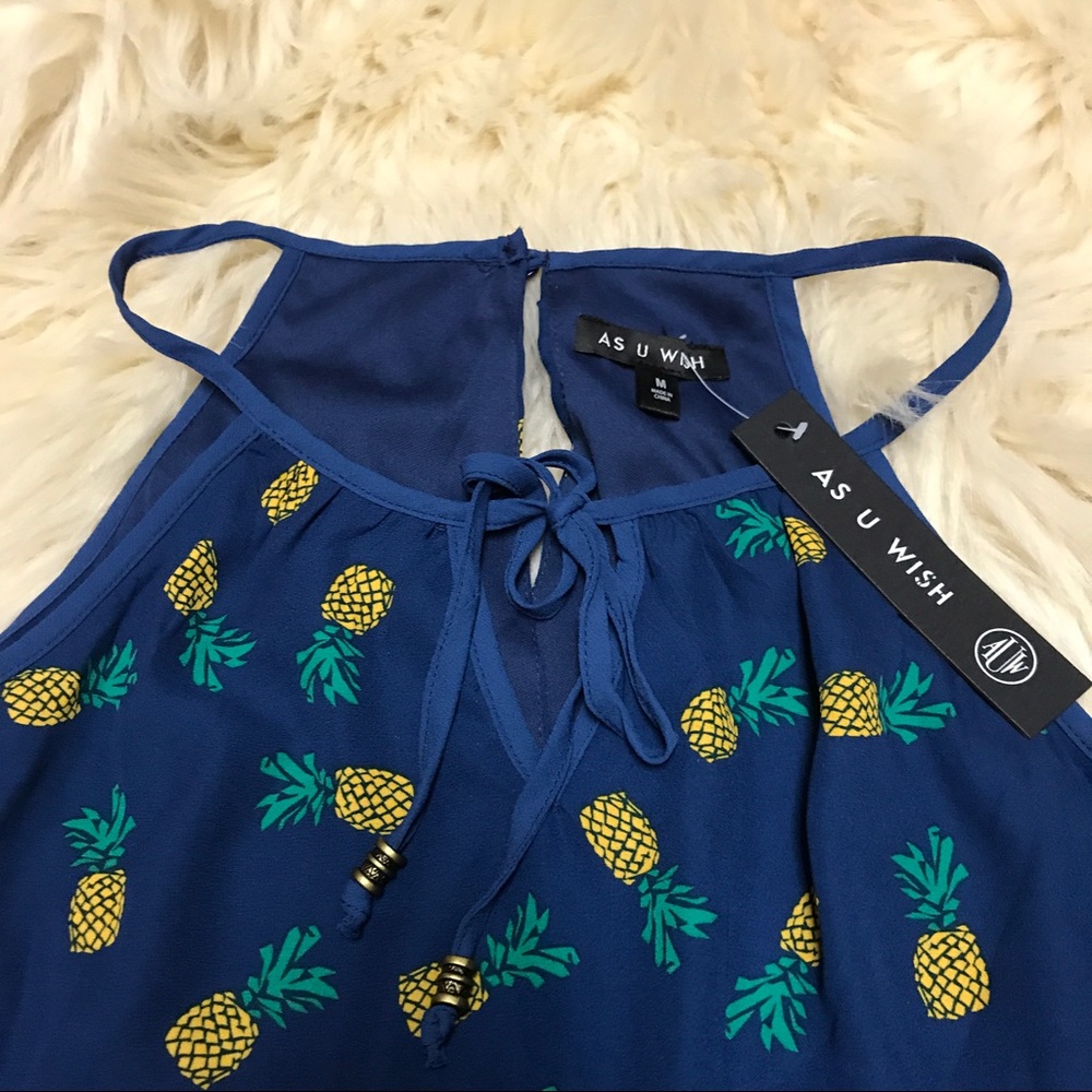NWT As U Wish pineapple romper - Picture 6 of 8