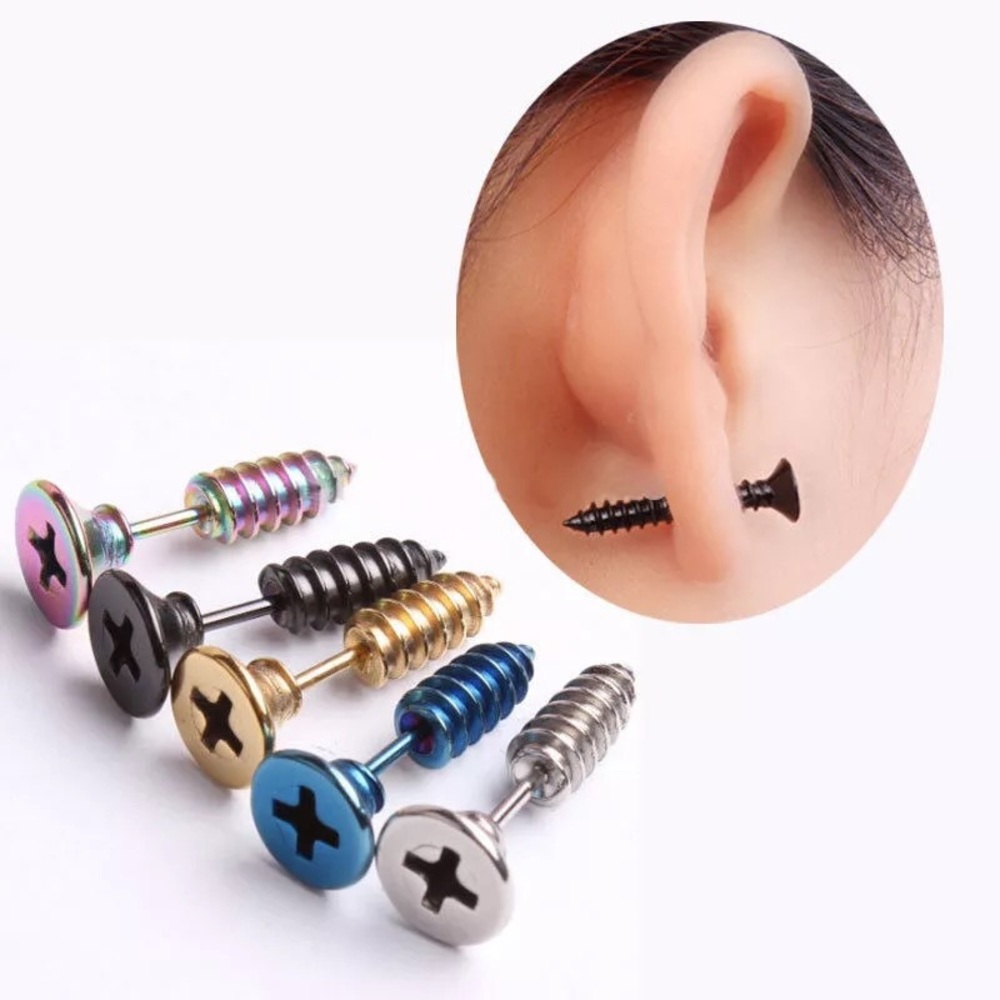 PUNK ROCK SCREW EARRINGS