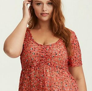 Floral Lace Babydoll Top