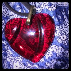 Vintage Red Baccarat ❤️ heart ❤️ charm