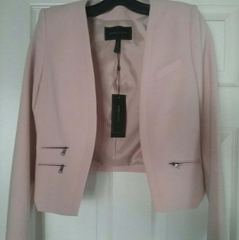 BCBG MAXAZRIA Flynn Dusty Pink Crop Jacket