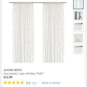 NWT IKEA Alvine Spets Lace Curtains (2 sets)