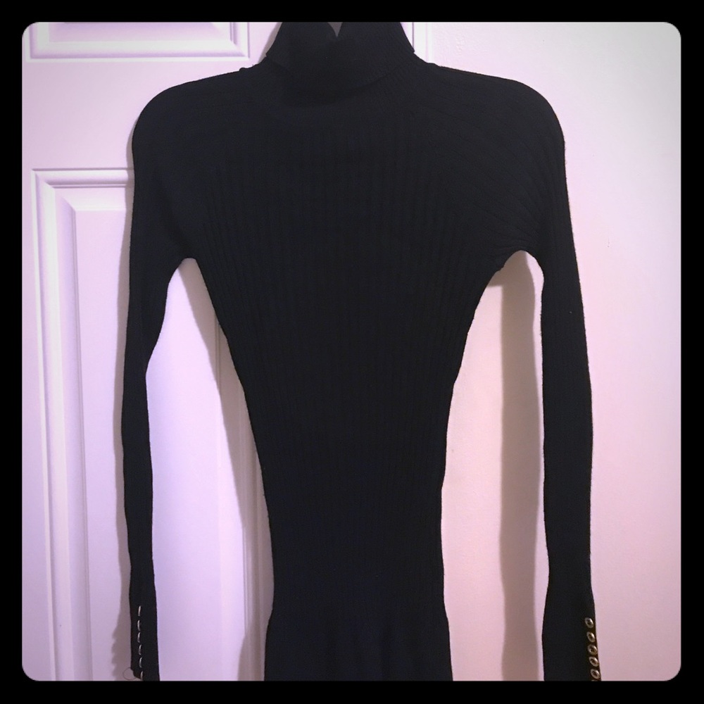 Light stretch black turtle neck