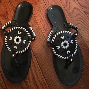 Jack Rodgers black and white Jelly sandals