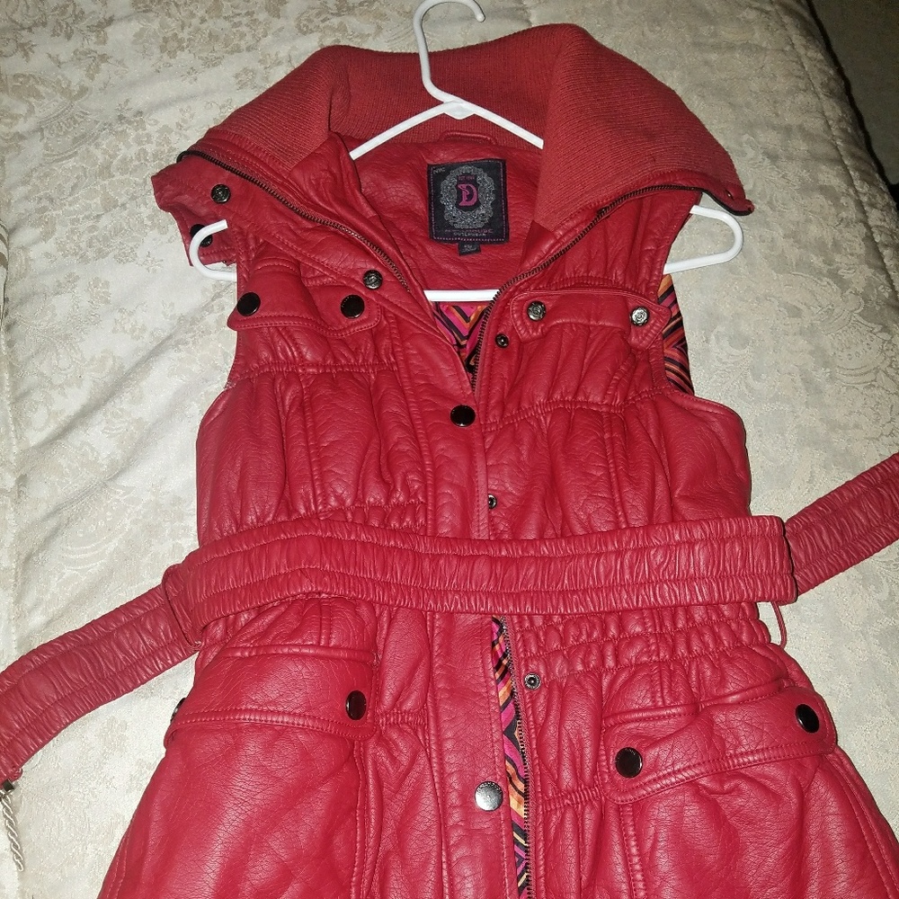 Red vest with belt