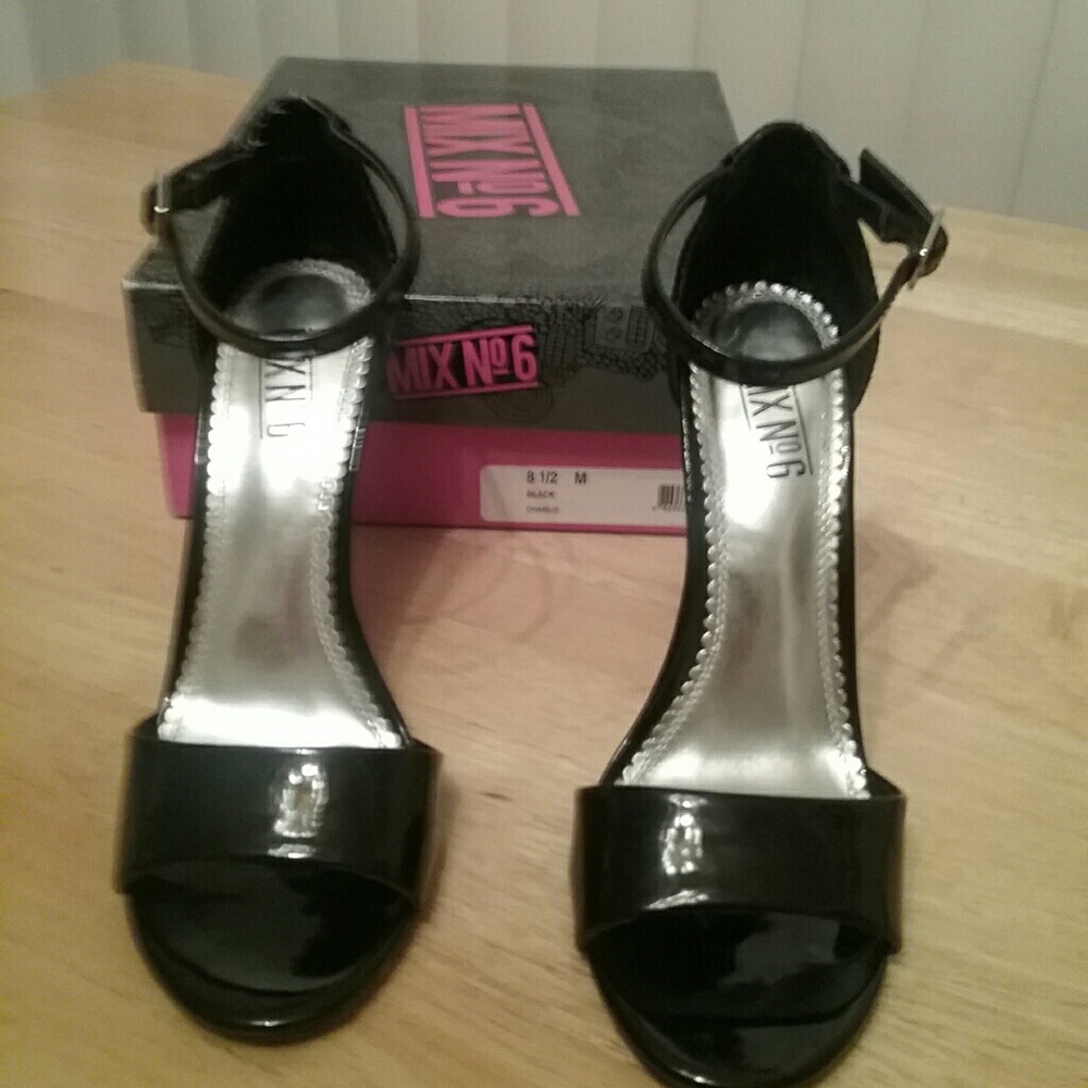 Mix No. 6 Black "Charlie" Stiletto Ankle Strap