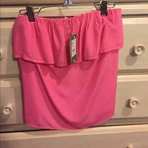 Lilly strapless hot pink top