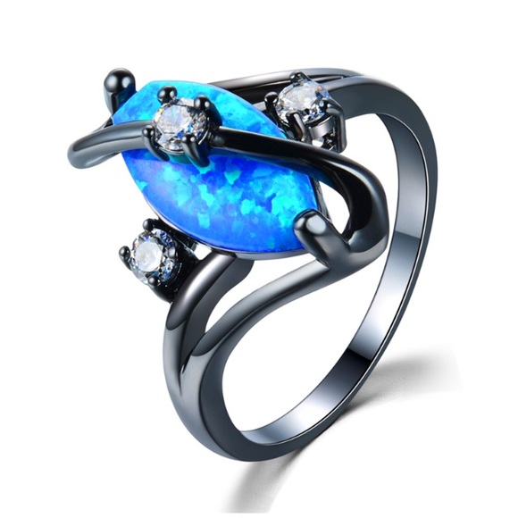 2ct lab created fire opal ring🌷new size 7 - Picture 2 of 3